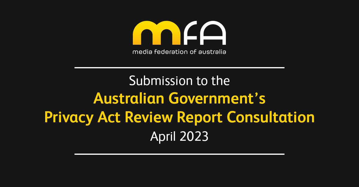 MFA Submission: The Australian Government's Privacy Act Review Report